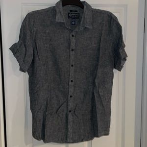 American Rag- Mens Large Short Sleeve Button Up- Charcoal Gray- new w/o tags
